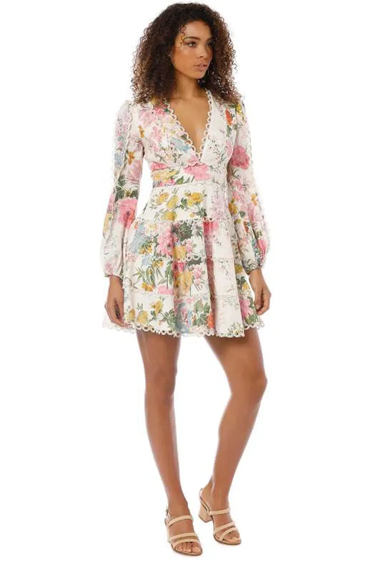 Zimmermann Heathers Flounce Short Dress Floral Print Size 0/Au 8 - Image 1