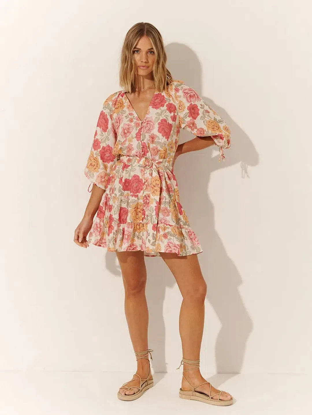 Kivari Camela Babydoll Mini Dress Floral Print Size 6 for rent on The Volte - main image