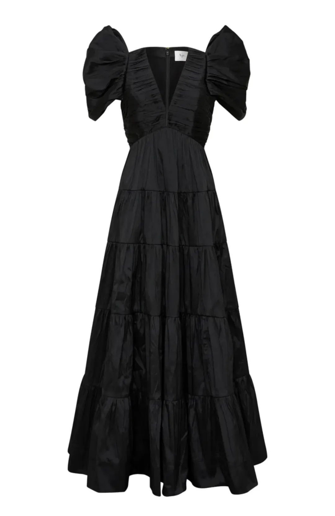 Aje Statuesque Tiered Gown Black Size 10 for rent on The Volte - main image