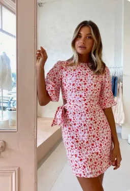 By Nicola Two Hearts Mini Dress in Festive Floral Size 8 for rent on The Volte - image 1