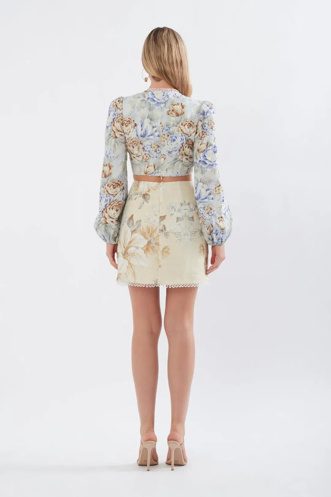 Sonya Moda Cut Out Printed Linen Mini Dress Botanica Print Size 6 for rent on The Volte - main image