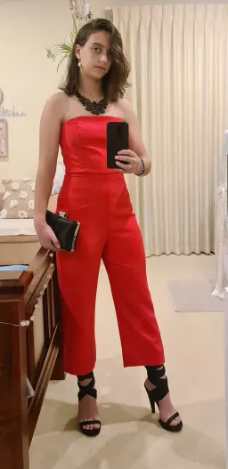Kookai Oyster Jumpsuit Red for rent on The Volte - image 1