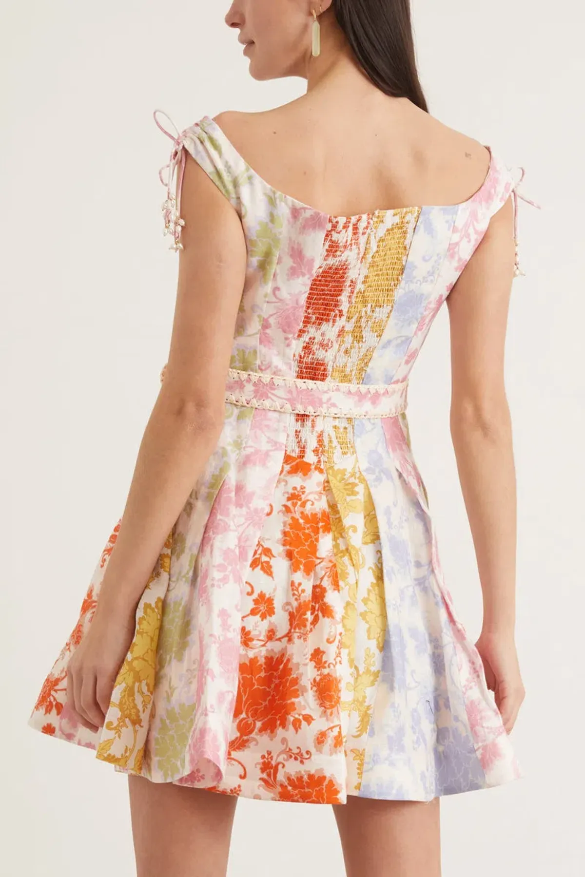 Zimmermann Postcard Spliced Mini Dress in Spliced Tonal Floral Size 3/Au14 - Image 2