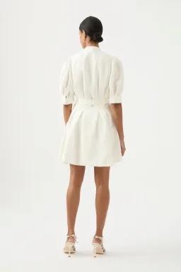 Aje Eden Box Pleat Mini Dress White Size AU 10 for rent on The Volte - image 3