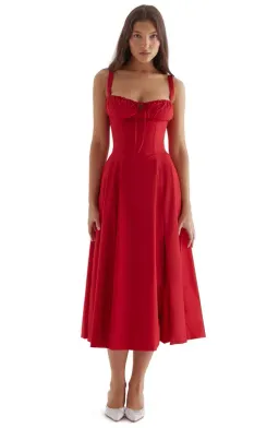 House of CB "Carmen" Bustier Sundress Red Rose Size AU 10 for rent on The Volte - image 1