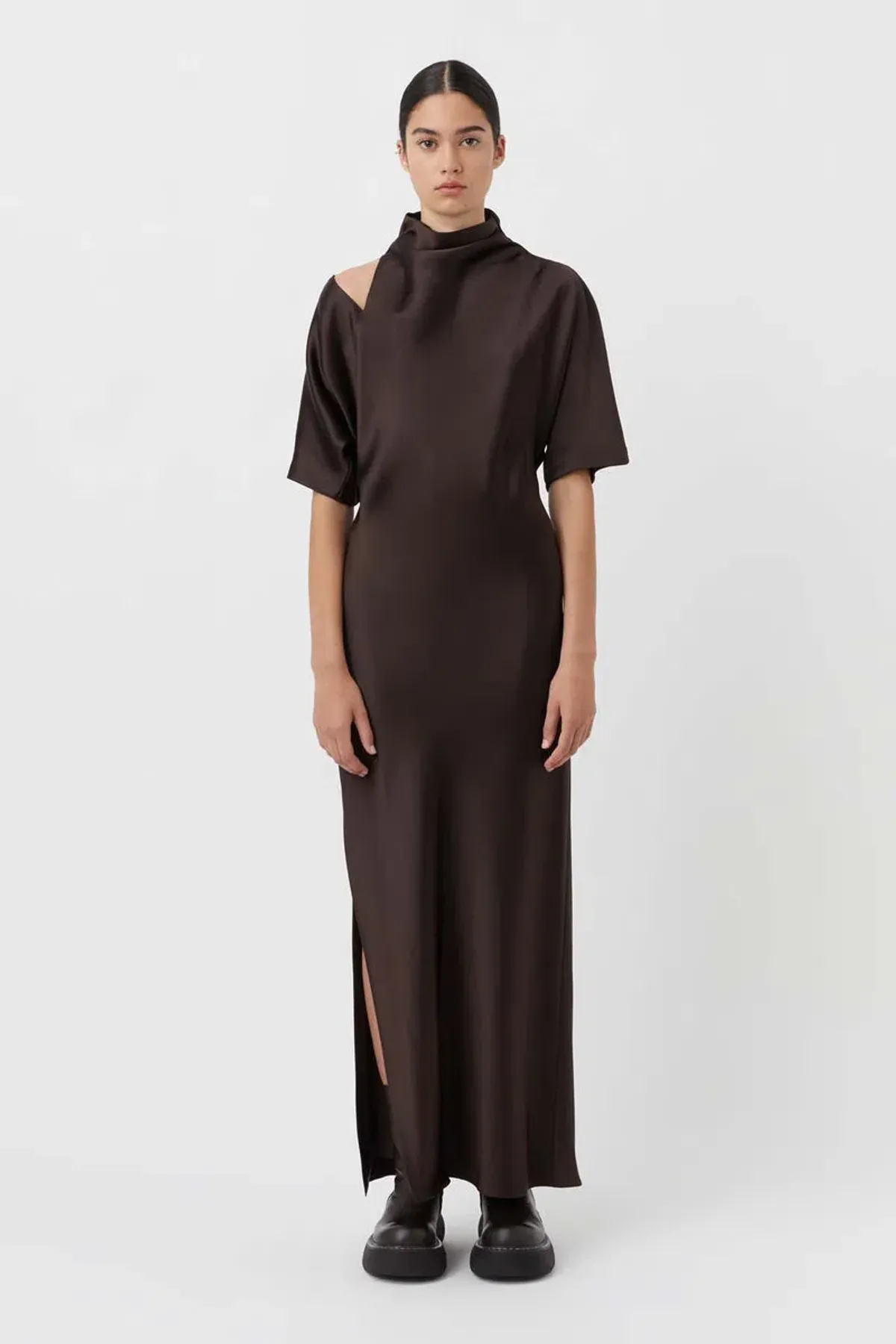 CAMILLA AND MARC Sorrell Maxi Evening Dress in Chocolate Brown Size 8 - Image 5