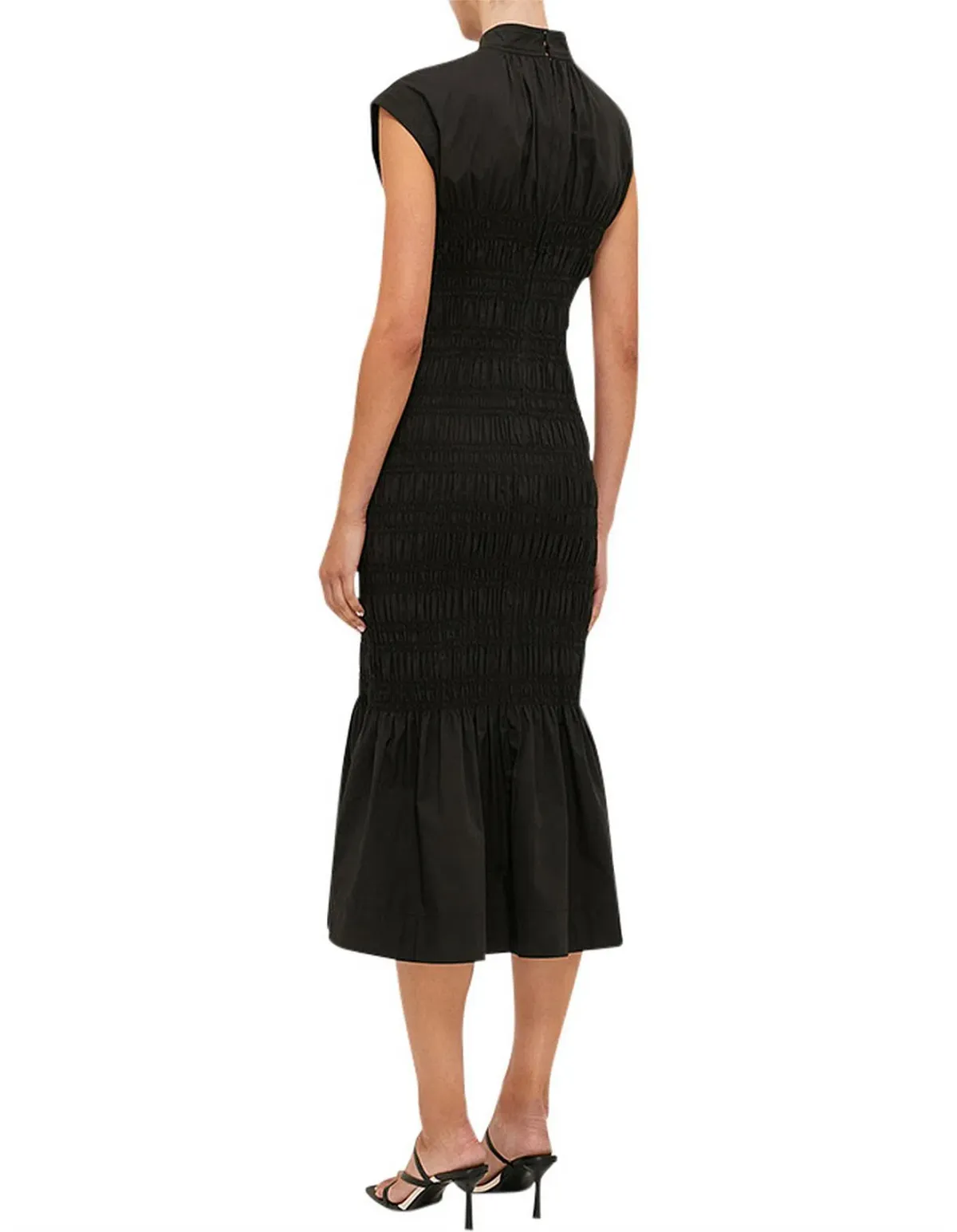 Saba Kiera Shirred Dress Black Size 10 - Image 4