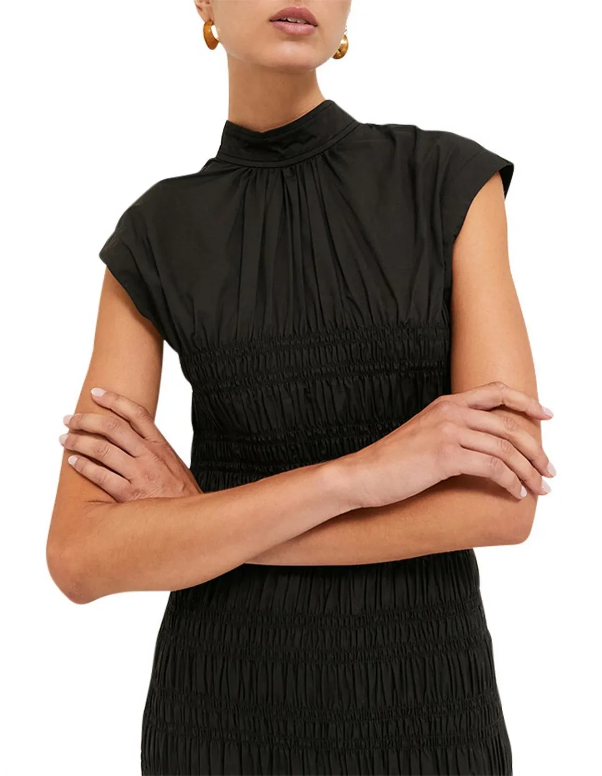 Saba Kiera Shirred Dress Black Size 10 - Image 2