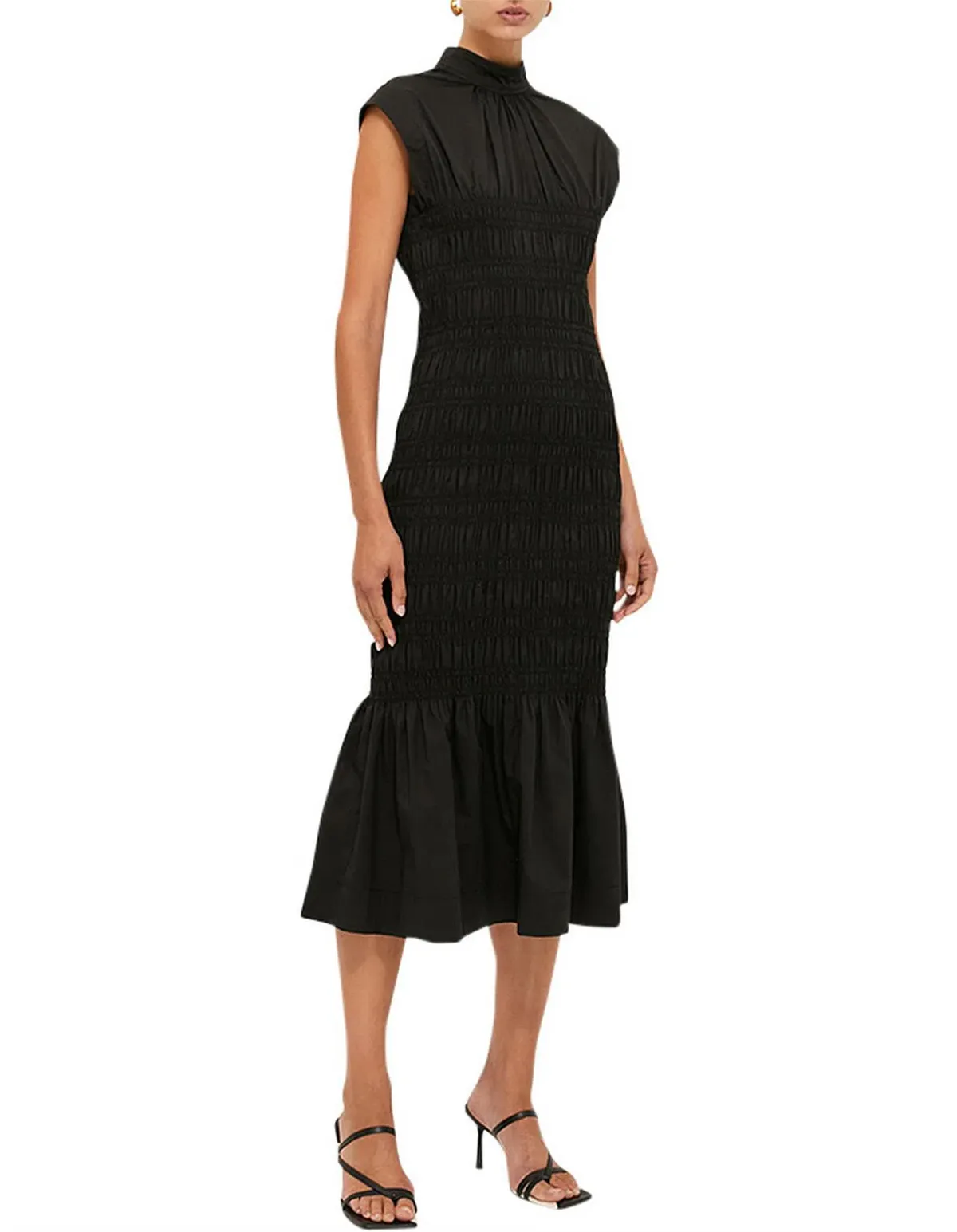 Saba Kiera Shirred Dress Black Size 10 - Image 1