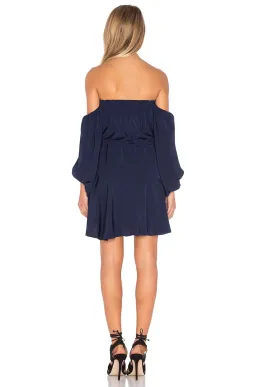 Shona Joy Leticia Core Off Shoulder Mini Dress Navy Size 6 for rent on The Volte - image 2