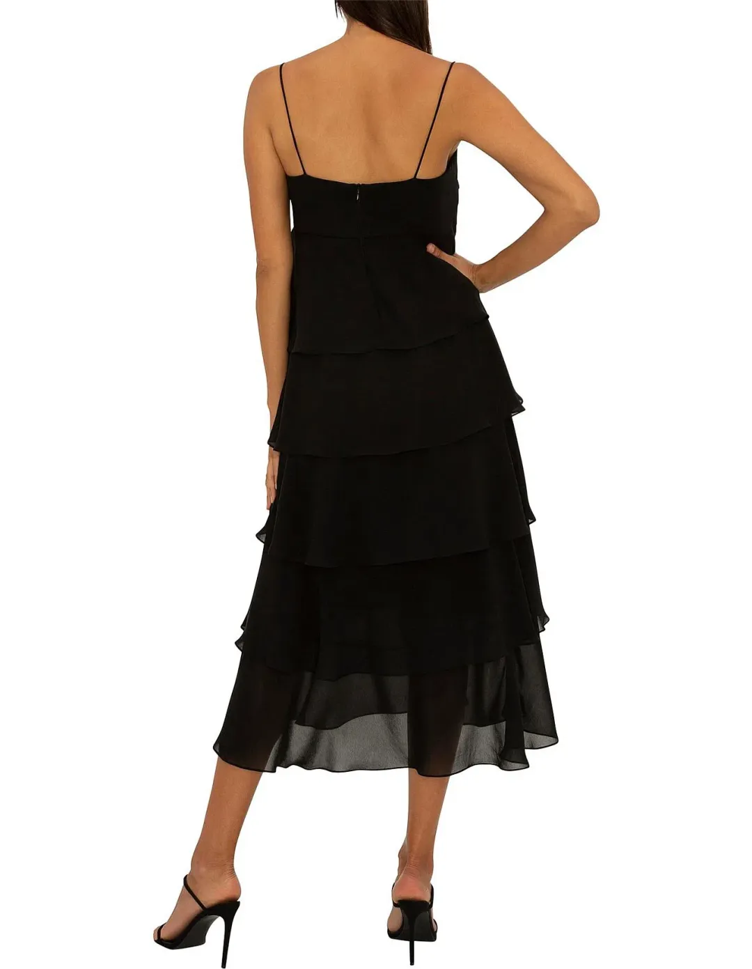 Carla Zampatti Black Tiered Maxi Dress Size 8 for rent on The Volte - main image