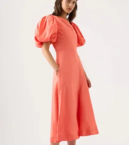 Aje Maia Midi Dress Coral Size 6 / XS for rent on The Volte - image 2