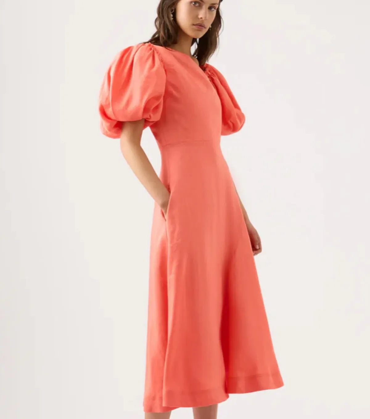 Aje Maia Midi Dress Coral Size 10 / M - Image 2