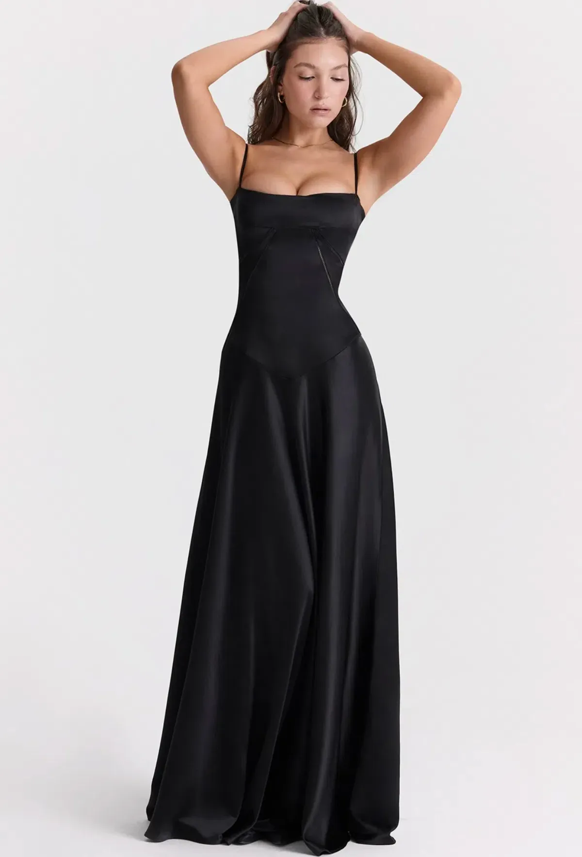 House of CB Anabella Lace Up Corset Maxi Dress in Black Size M / AU 10 - Image 3