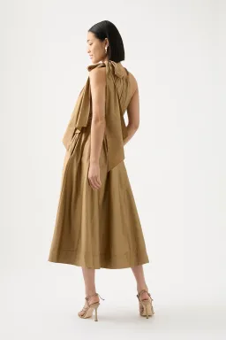 Aje Henriette Tie Strap Midi Dress Brown Size 6 / XS for rent on The Volte - image 5