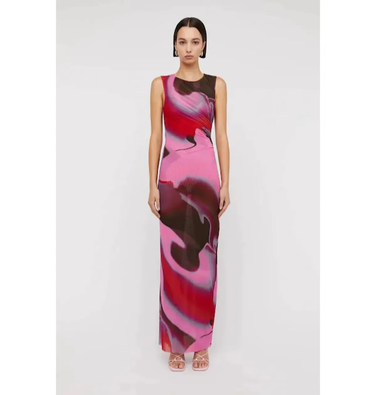 Scanlan Theodore Italian Watercolour Dress Raspberry Size AU 10 - Image 1