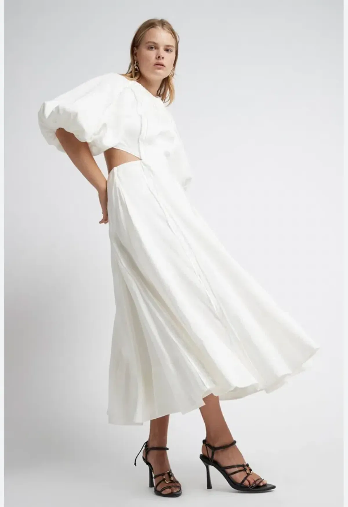 Aje Revitalise Cut Out Midi Dress White Size AU 10 - Image 2