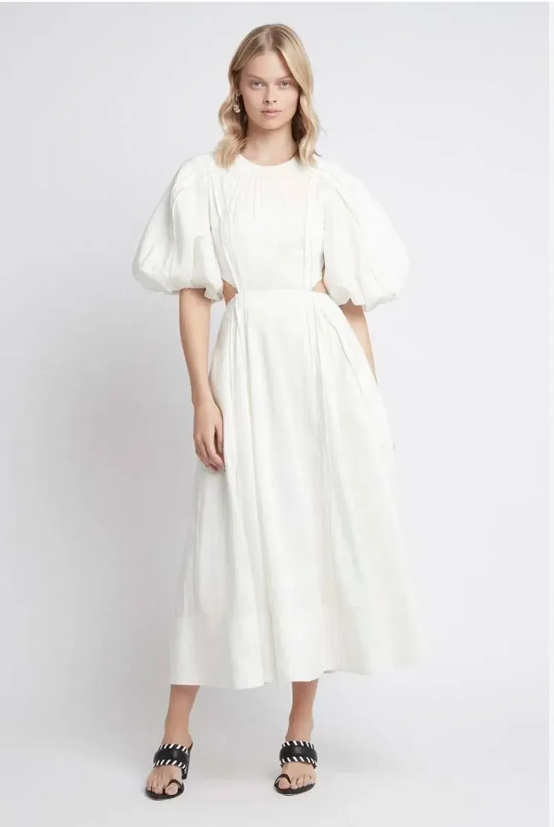 Aje Revitalise Cut Out Midi Dress White Size AU 10 for rent on The Volte - main image