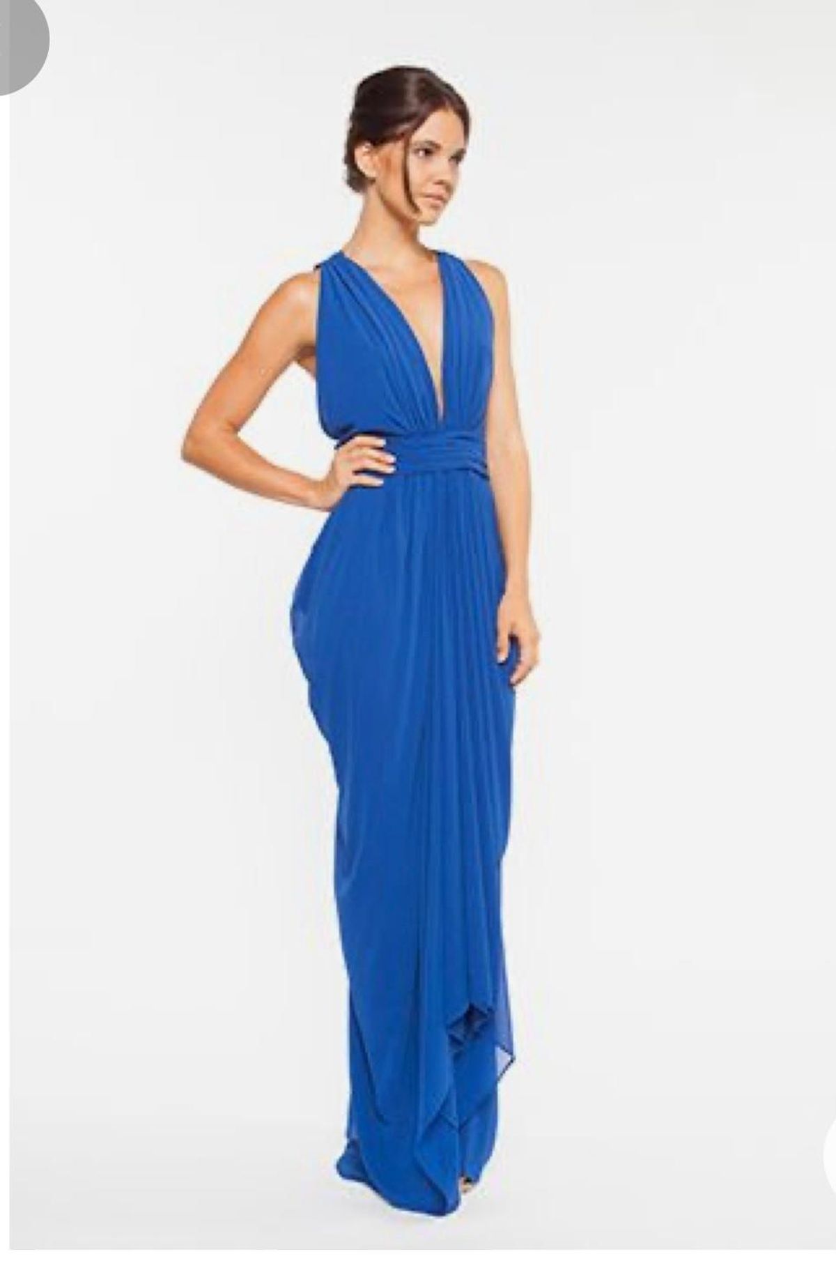 Carla Zampatti Waterfall Dress Blue Size 8 - Image 2