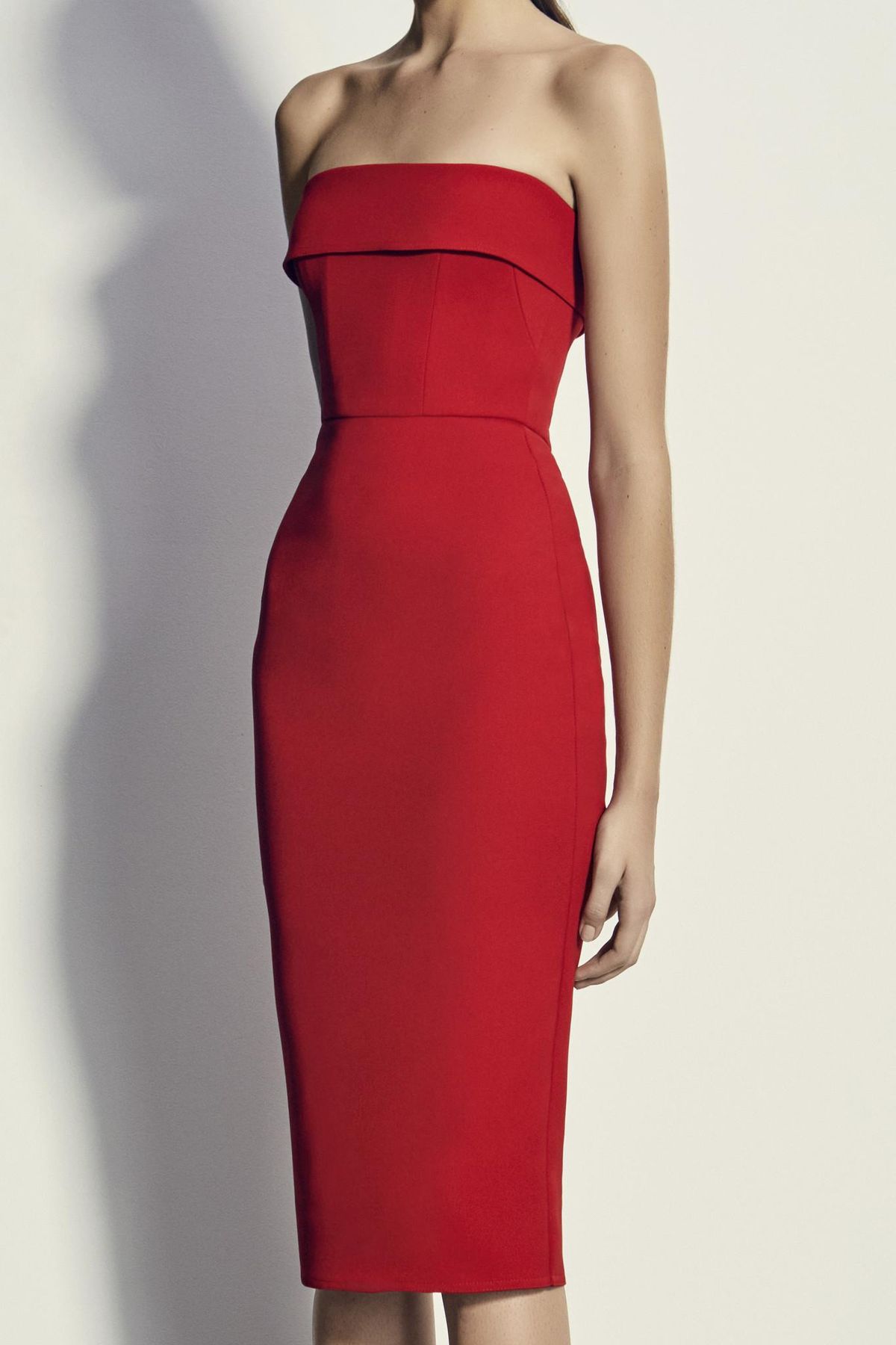 Alex Perry Elsie Red Stretch Strapless Cuff Red Size 6 - Image 2