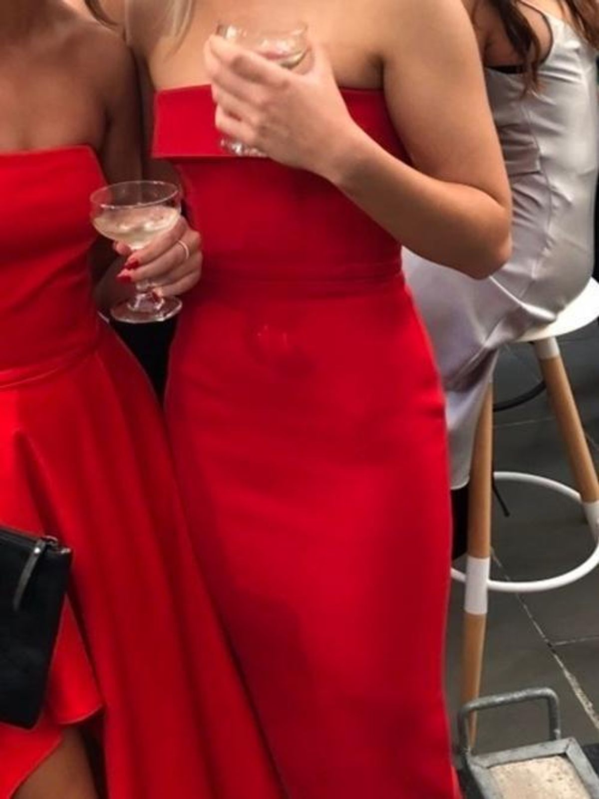 Alex Perry Elsie Red Stretch Strapless Cuff Red Size 6 - Image 4