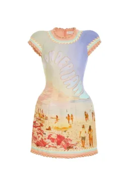 Zimmermann The Coaster Structured Mini Dress in Poster Print Size 2 / AU 12 for rent on The Volte - image 3