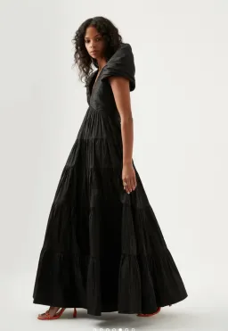 Aje Statuesque Tiered Gown Black Size 8 for rent on The Volte - image 2