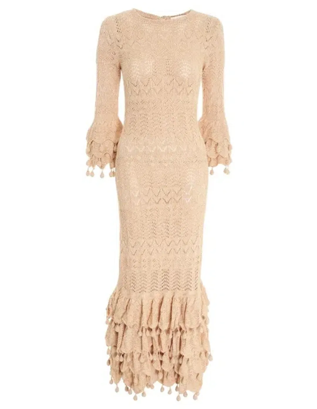 Zimmermann Wonderland Tiered Frill Dress Cream Marle Size 2/Au 12 for rent on The Volte - main image