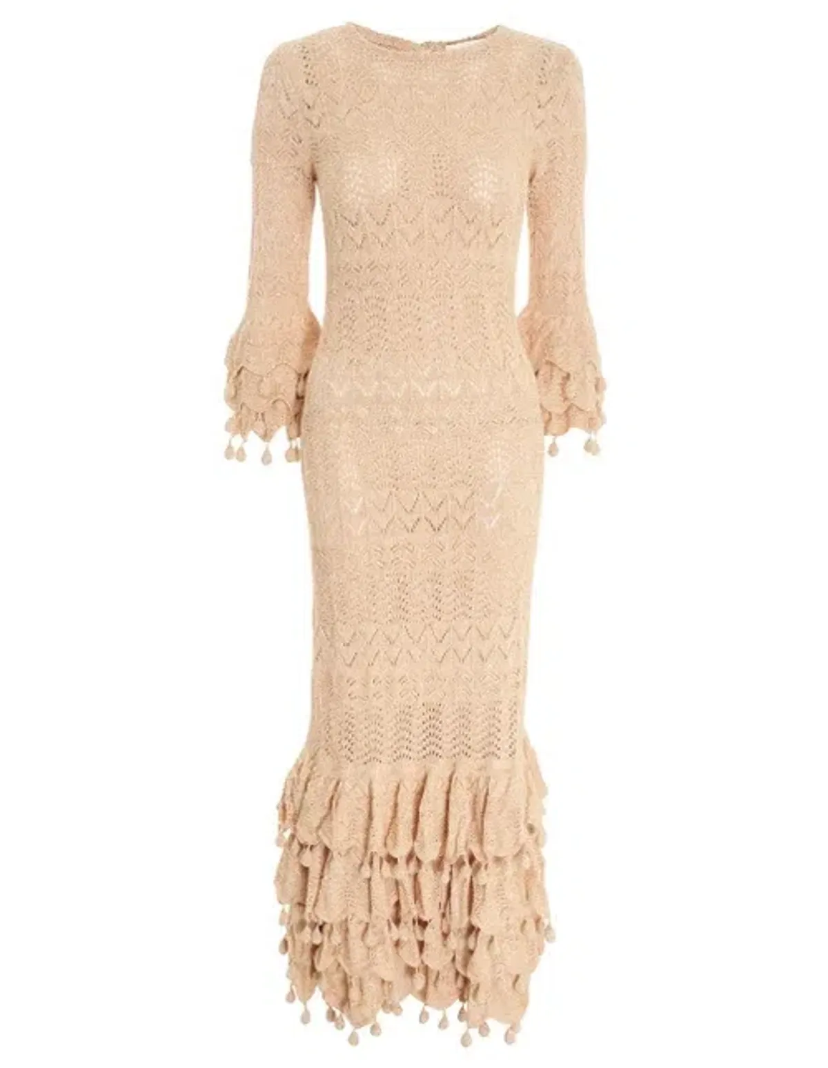 Zimmermann Wonderland Tiered Frill Dress Cream Marle Size 2/Au 12 - Image 2