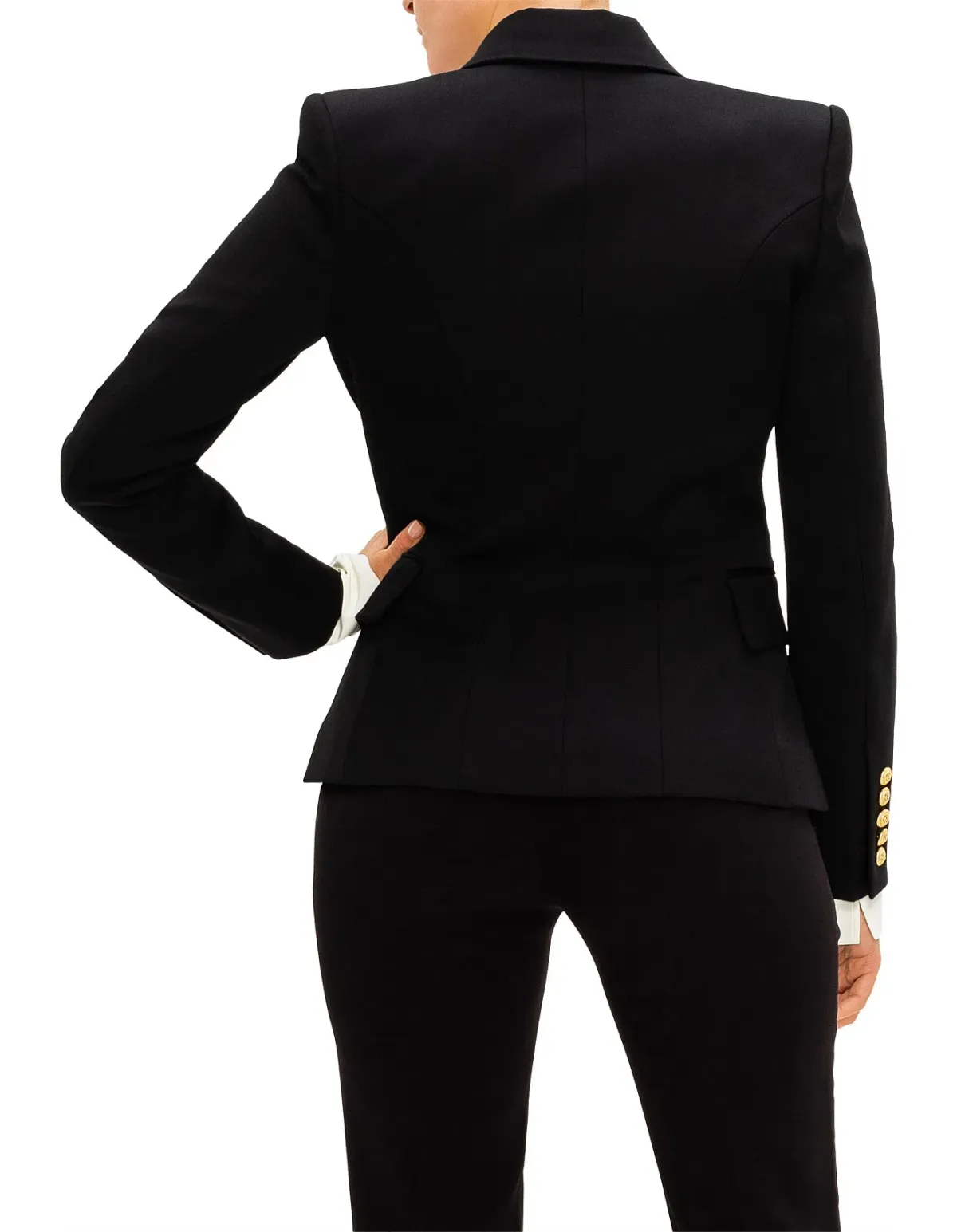 Balmain Double-breasted Wool-twill Blazer With Gold Buttons Size 40/Au 12 - Image 4