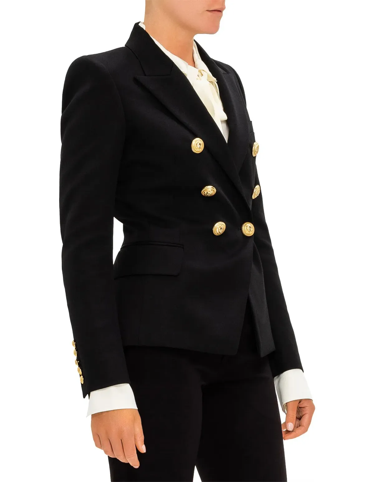 Balmain Double-breasted Wool-twill Blazer With Gold Buttons Size 40/Au 12 - Image 2