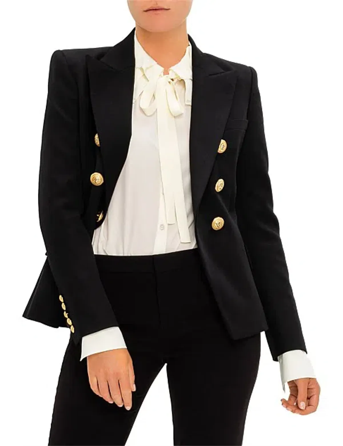 Balmain Double-breasted Wool-twill Blazer With Gold Buttons Size 40/Au 12 - Image 1