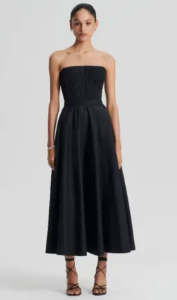 Scanlan Theodore Parachute Bustier Midi Dress Black Size 10 for rent on The Volte - image 2