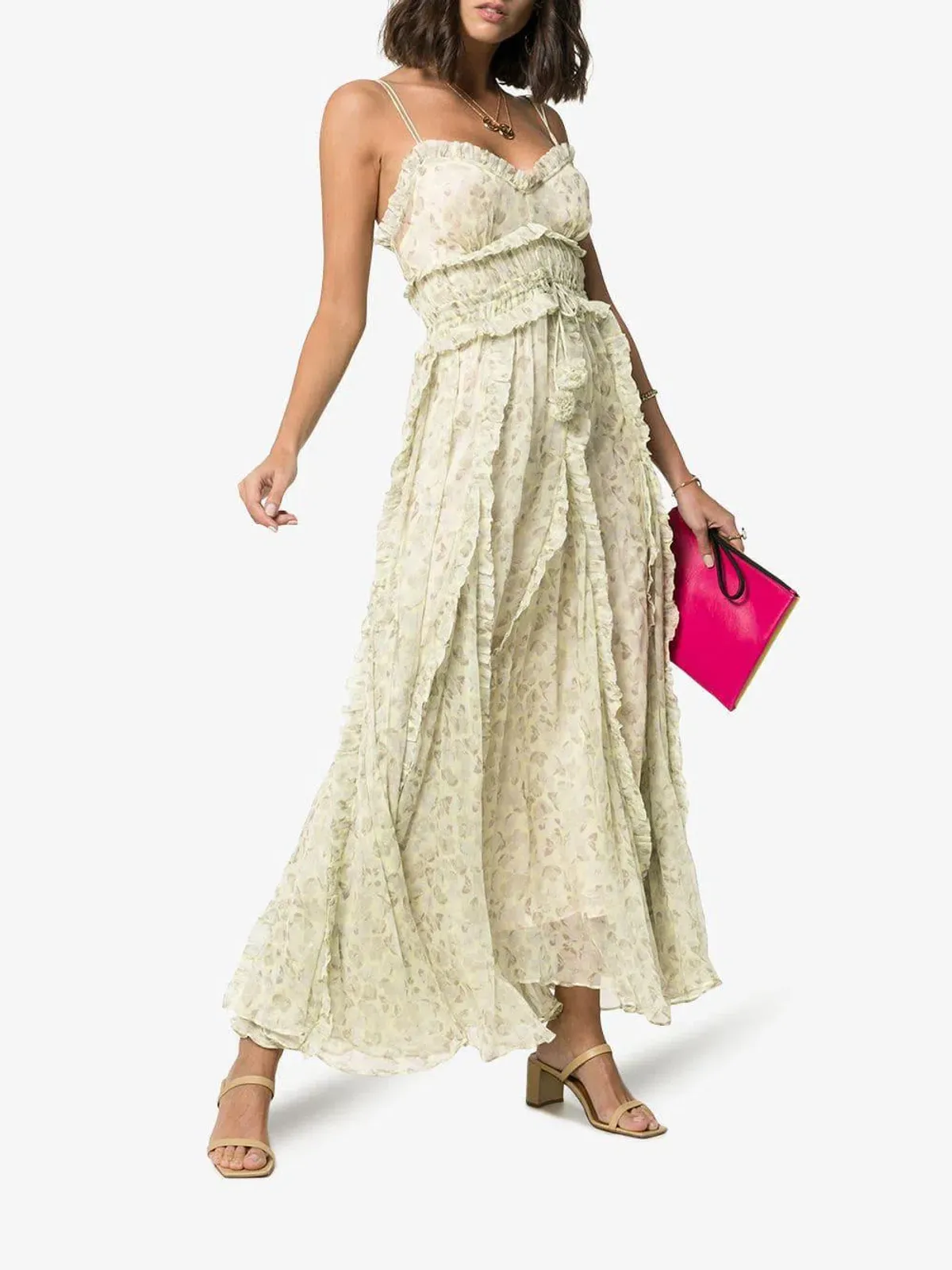Lee Mathews Nina Crinkle Silk Floral Cami Dress Floral Size 12 for rent on The Volte - main image