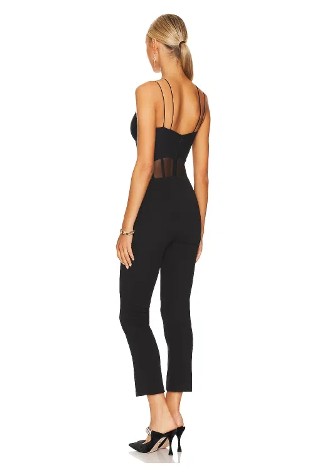 Misha Myrine Bonded Crepe Jumpsuit Black Size 10/M for rent on The Volte - main image