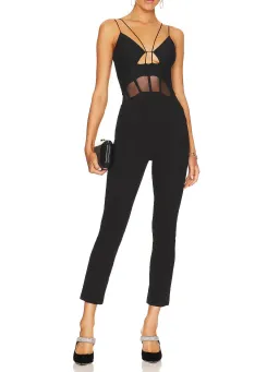 Misha Myrine Bonded Crepe Jumpsuit Black Size 10/M for rent on The Volte - image 1