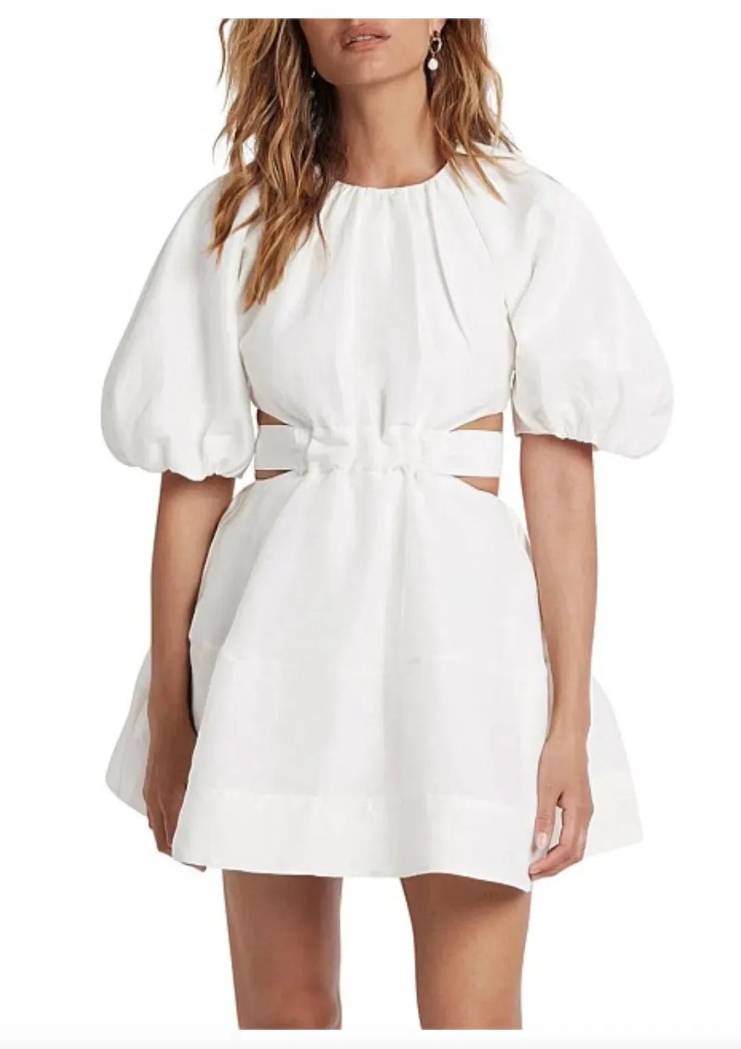 Aje Psychedelia Cut Out Mini Dress White Size 4 / XXS for rent on The Volte - main image