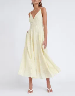 By Johnny Romy Check Dress Yellow Size 6 for rent on The Volte - image 1