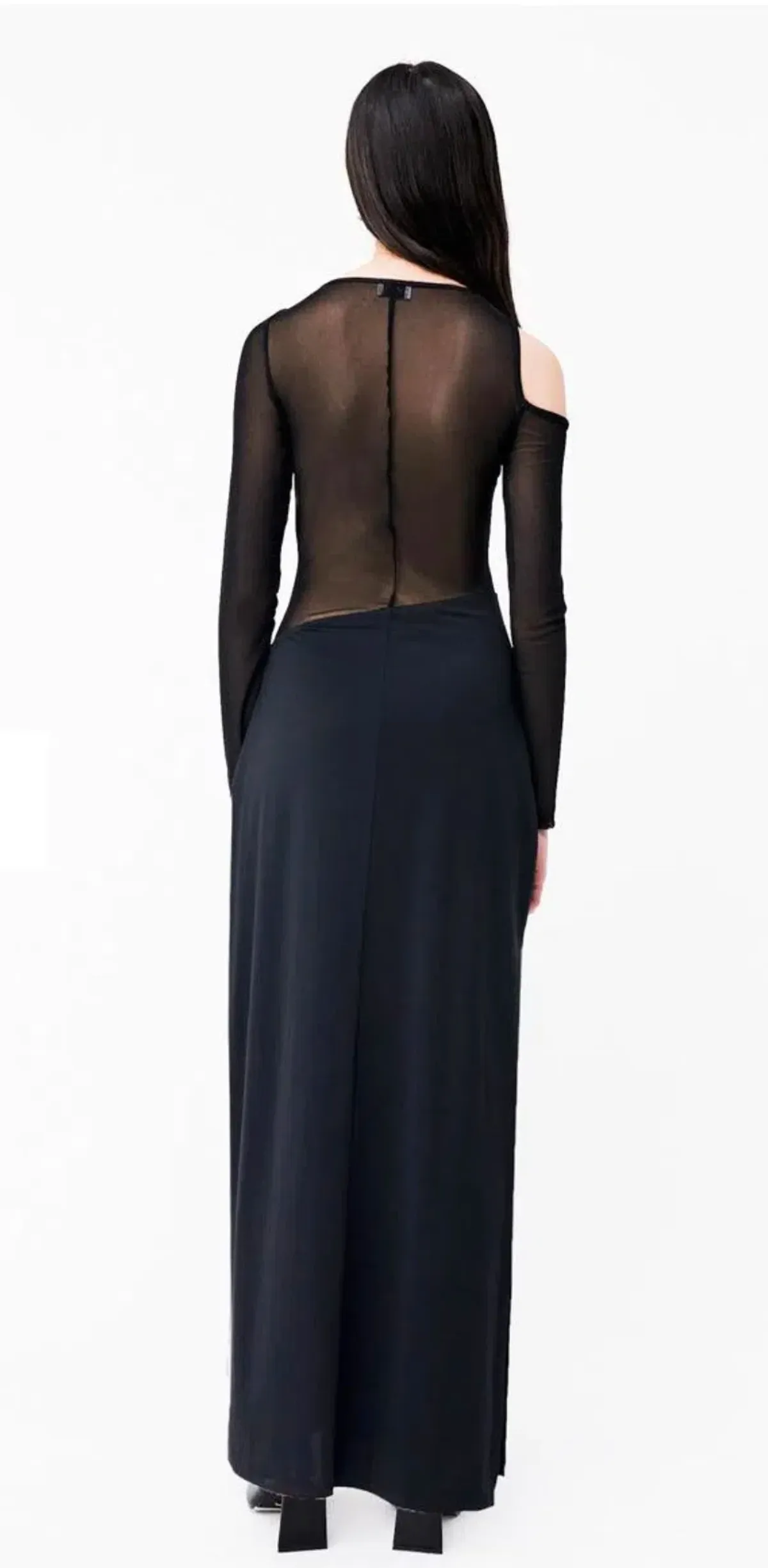 Suboo Rodin Long Sleeve Mesh Jersey Maxi Dress Black Size M / Au 10 - Image 2