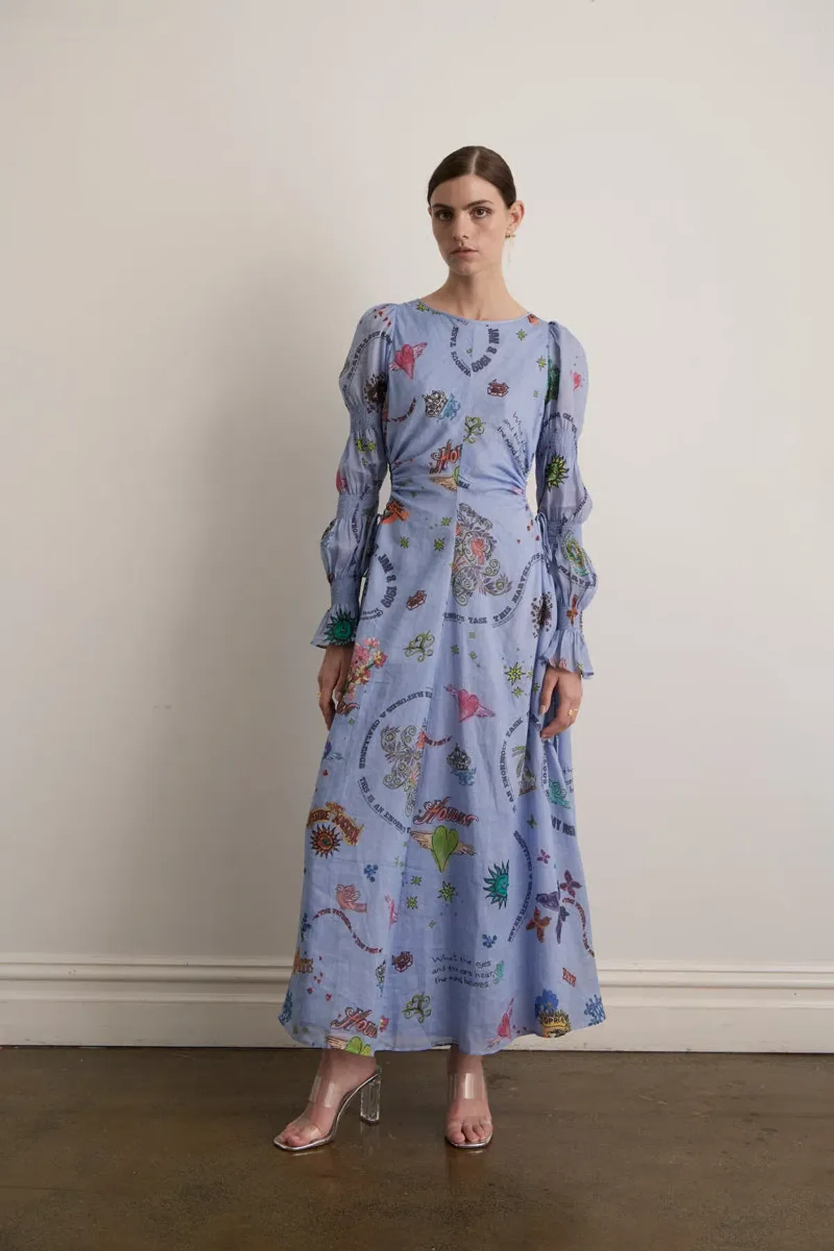 Kate Ford Caracus Cut Out Gown Multi Print Size 10 for rent on The Volte - main image