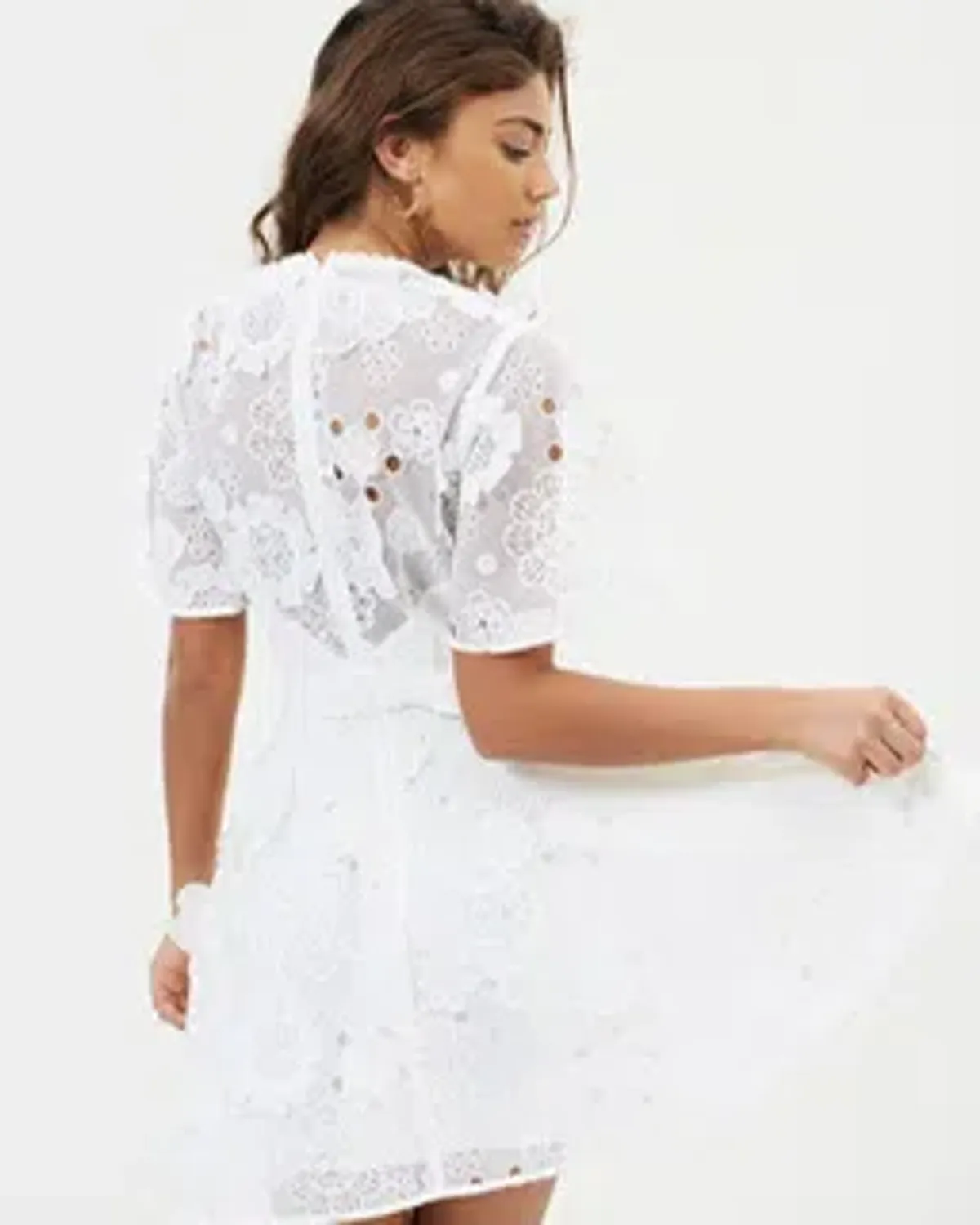 Talulah White Lace Mini Dress Size 8 - Image 1