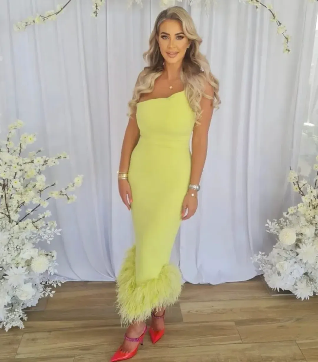 House of CB Alessia Midi Dress in Lime Size M/Au 10 for rent on The Volte - main image