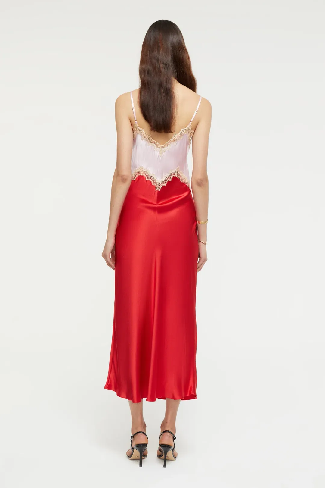 Ginia Hope Dress in Candy Pink and Chilli Red Size 10 for rent on The Volte - main image