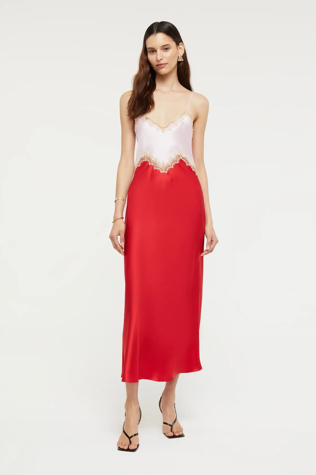 Ginia Hope Dress in Candy Pink and Chilli Red Size 10 - Image 2