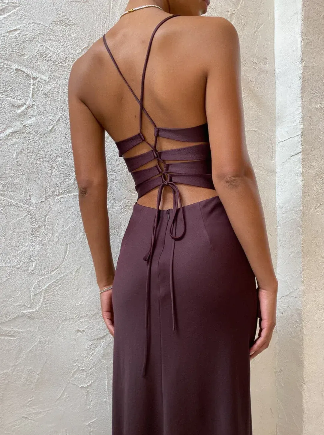 Manning Cartell Time To Shine Slip Dress In Truffle Size 12 for rent on The Volte - main image