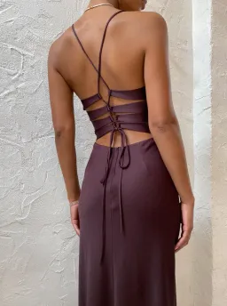 Manning Cartell Time To Shine Slip Dress In Truffle Size 12 for rent on The Volte - image 2