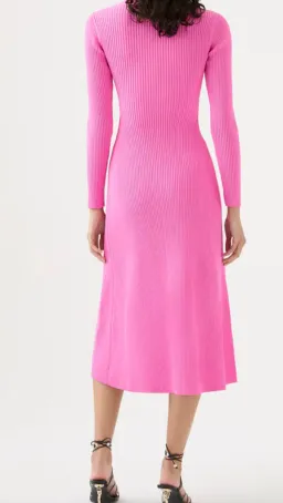AJE Crescent Knit Midi Dress Pink Size XS/AU 8 for rent on The Volte - image 5