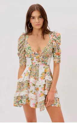 For Love & Lemons Rosalyn Mini Dress Marigold Print Size 8 for rent on The Volte - image 2