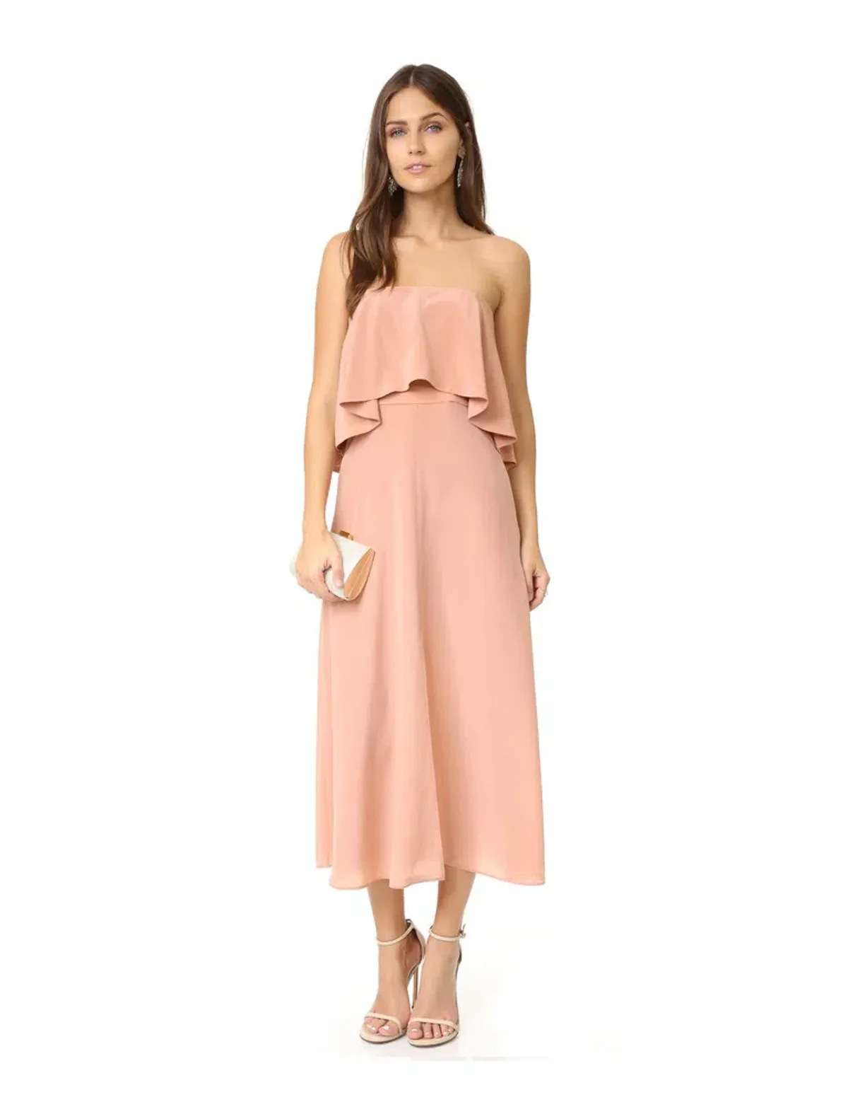 Zimmerman Strapless Flounce Dress Pink Size 3/ AU 14 - Image 1