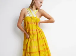 Aje Wilderness Tiered Maxi Dress Yellow Size AU 6 / US 2 for rent on The Volte - image 6